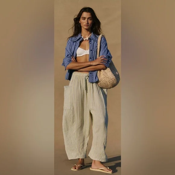 Free People Quinn Wide-Leg Striped Pants - Picture 4 of 8